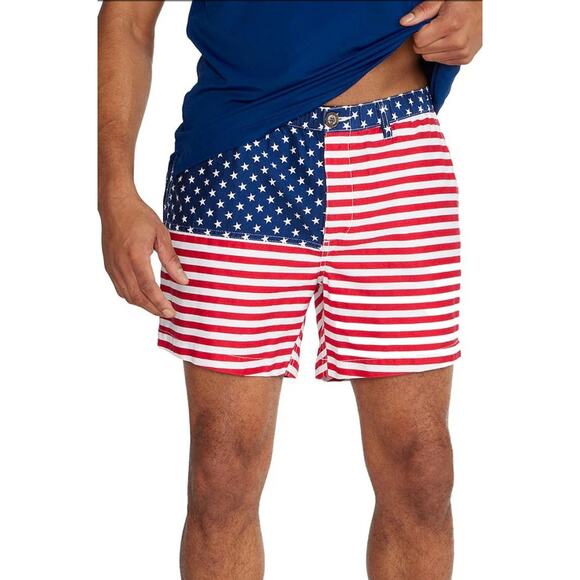 Chubbies The ‘Mericas Elastic Waist Red, White & Blue Flag Shorts‎ Size Medium - Picture 1 of 9